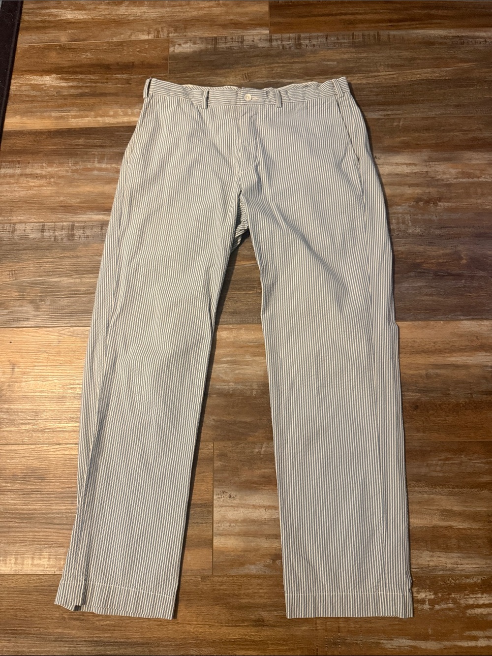 Ralph Lauren Men's Seersucker Stripe Pants - Light Blue/White